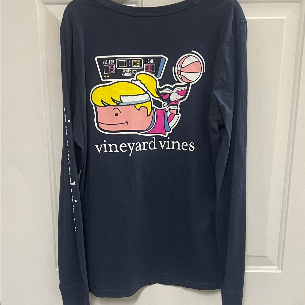 Vineyard Vines Dark Blue Long Sleeve with Colorful Logo